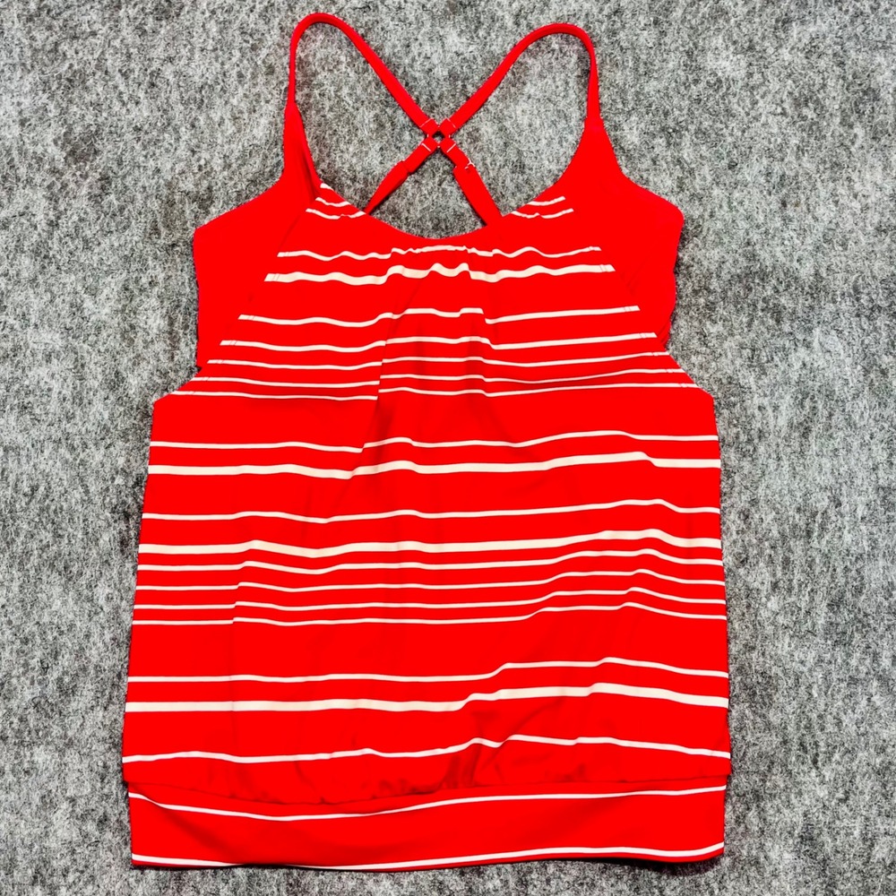 Athleta‎ Tankini Swim Top Womens 34 D/DD Red White Activewear Beach Bathing Suit - Picture 13 of 13